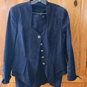 Escada Couture Navy Blue Designer Suit